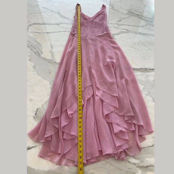 NICOLE MILLER COLLECTION DUSTY PINK SILK LONG DRESS 4 NWTS! - Picture 7 of 11